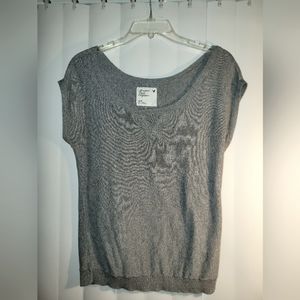 Gray boat neck top